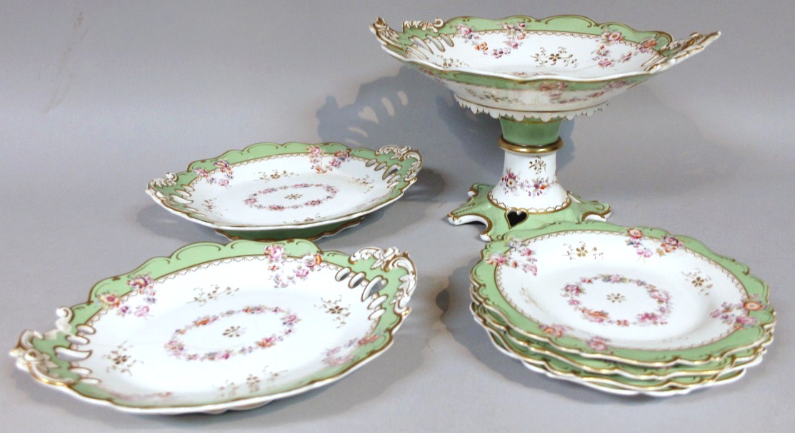 Appraisal: A mid- thC Rockingham porcelain part dessert service comprising comport