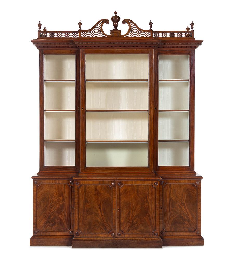 Appraisal: A Late George III Pierce Carved and Figured Mahogany Breakfront