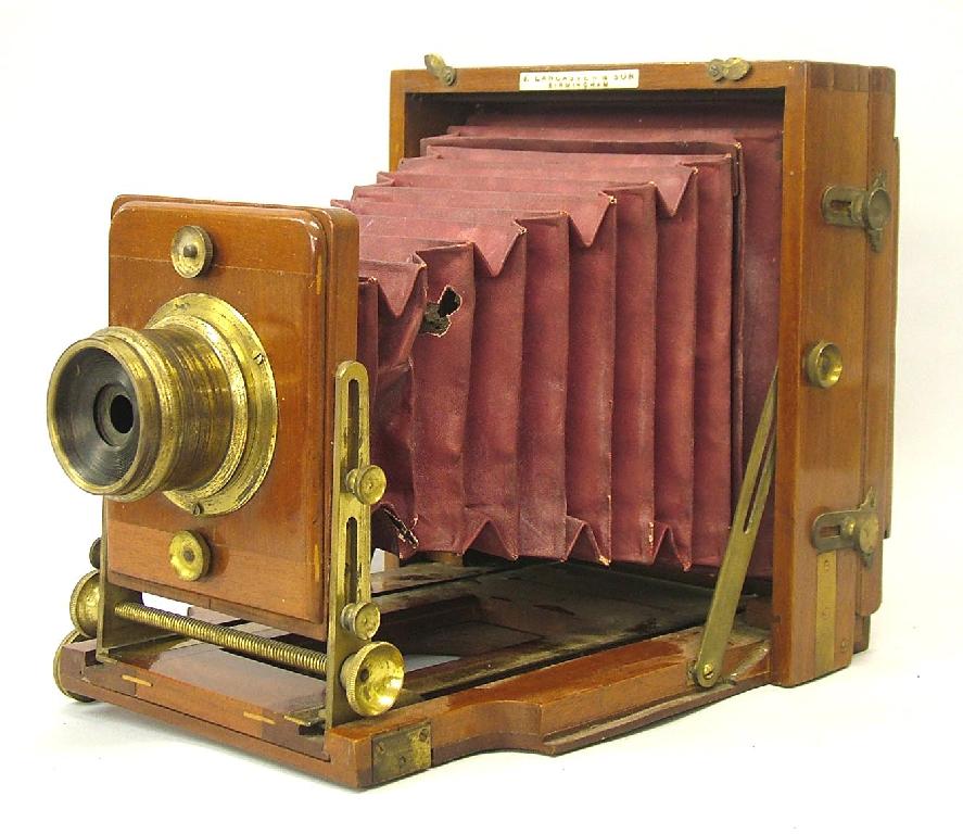 Appraisal: J Lancaster Son 'Instantograph' half plate camera with red bellows