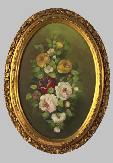 Appraisal: American School Early th Century Floral Still Life with Roses