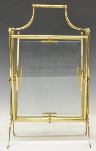 Appraisal: French brass newspaper magazine holder in the manner of Maison