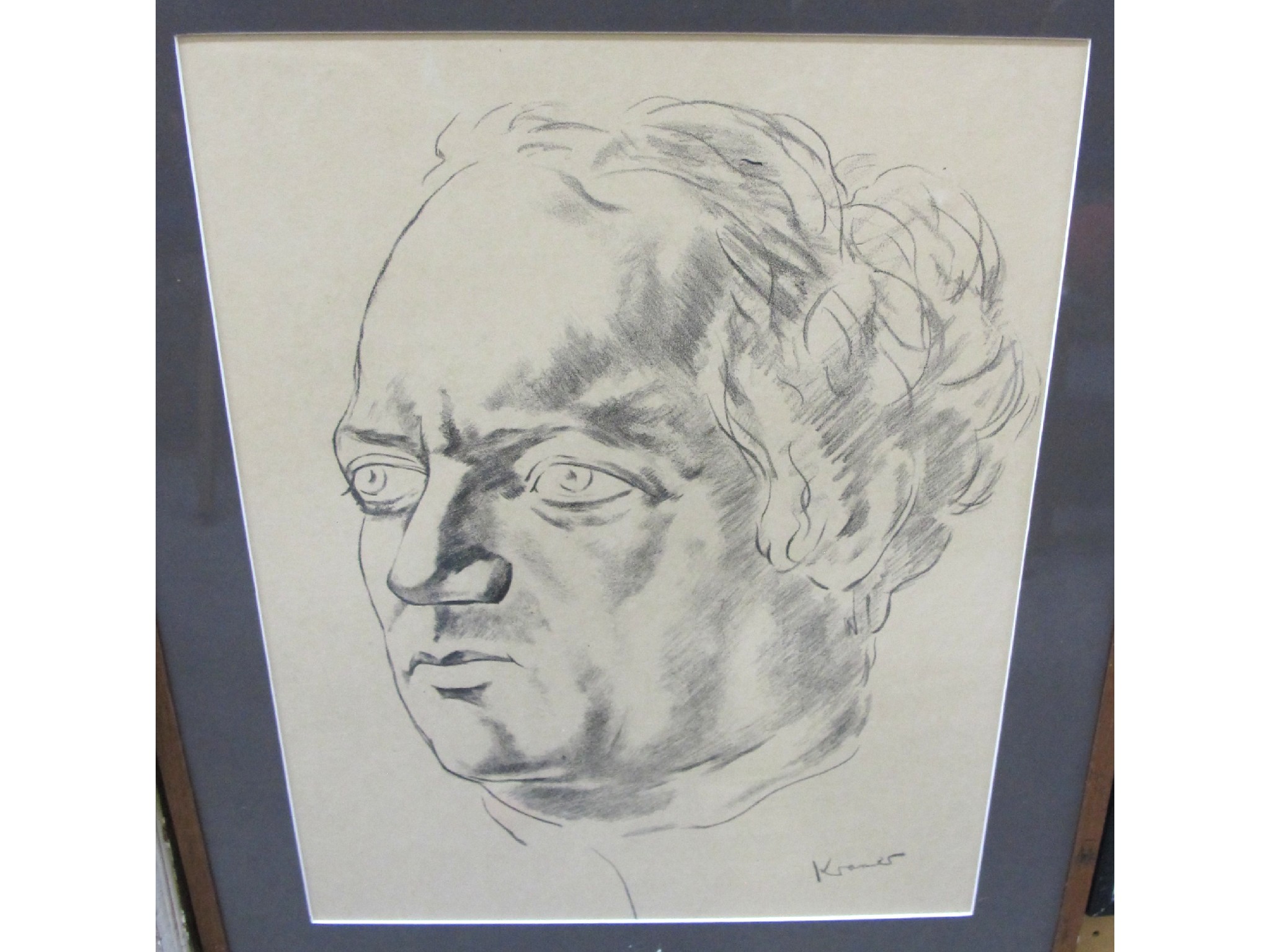 Appraisal: JACOB KRAMER Portrait of Sir Jacob Epstein signed lithograph