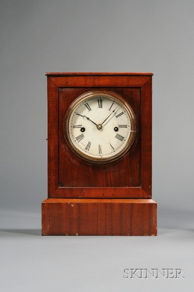 Appraisal: Mahogany Shelf Clock by Chauncey Jerome New Haven Connecticut painted