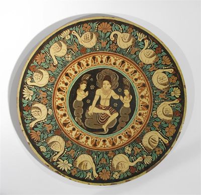 Appraisal: A Bombay School of Art Wonderland Art Pottery charger painted