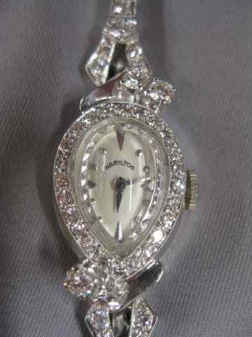 Appraisal: Hamilton Diamond Ladies Wristwatch diamonds totaling carat high grade case