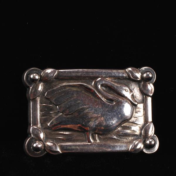 Appraisal: Georg Jensen Denmark Sterling Silver Swan Brooch W