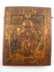 Appraisal: A th century Russian icon in oils gilt of the