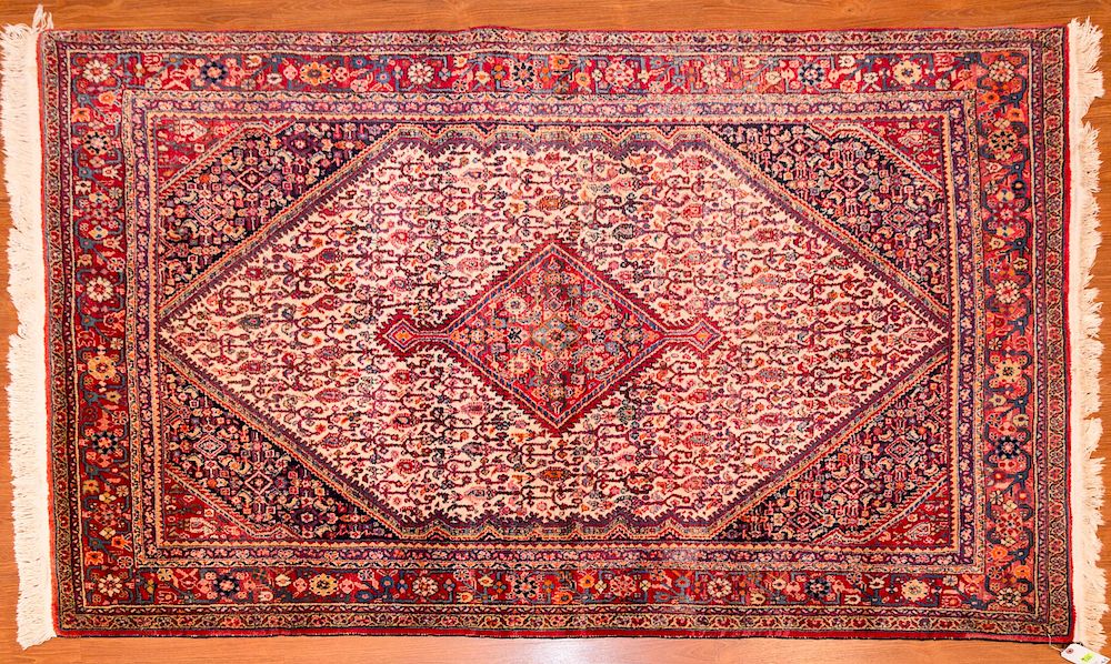 Appraisal: Hamadan Rug Persia x Hand-knotted second half- th century double