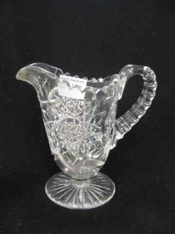 Appraisal: Brilliant Period Cut Glass Cream Pitcher pedestal base '' excellent