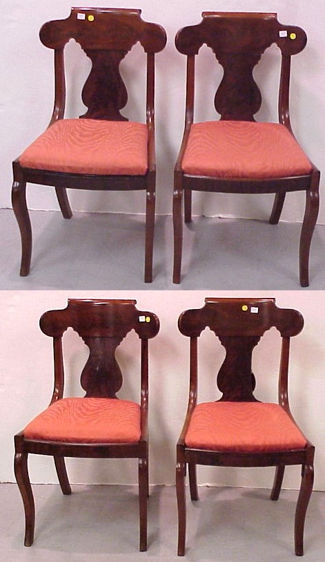 Appraisal: Four Empire side chairs American second quarter th C mahogany