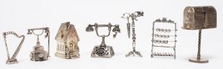 Appraisal: Silver Household Comprising two old-time telephones a hall tree with