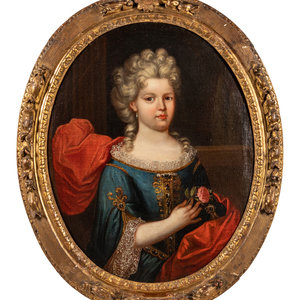 Appraisal: French School th Century Portrait of a Girl oil on