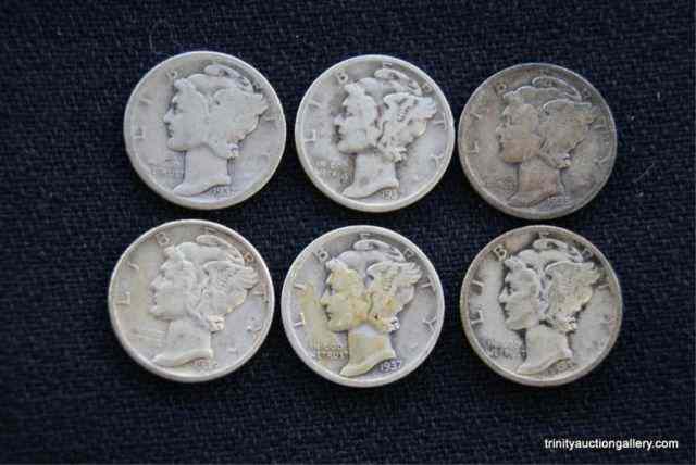 Appraisal: Silver Mercury Head c Dime CoinsThis is for a set