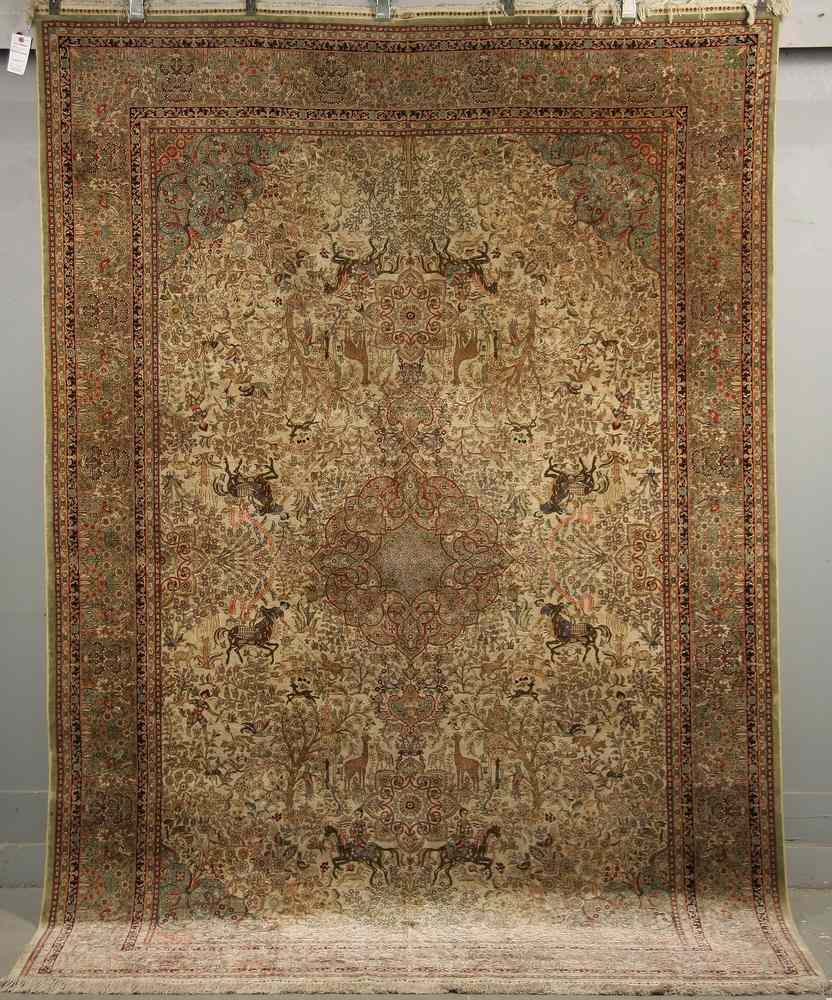 Appraisal: FIGURAL SILK RUG - ' '' x ' '' -