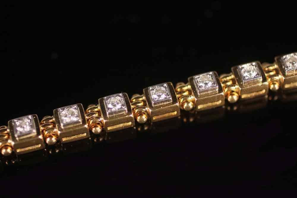 Appraisal: BRACELET - Custom designed handmade K gold and platinum line