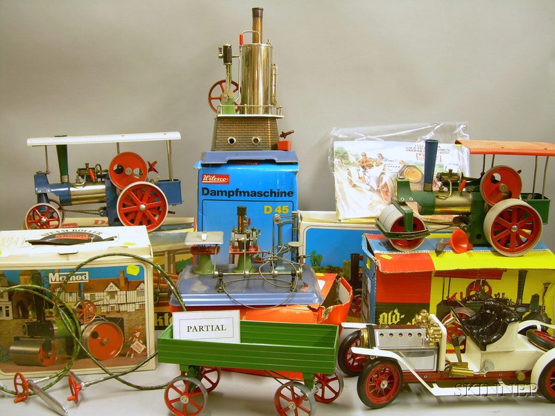 Appraisal: Group of Boxed German Steam Toys and Accessories mid th