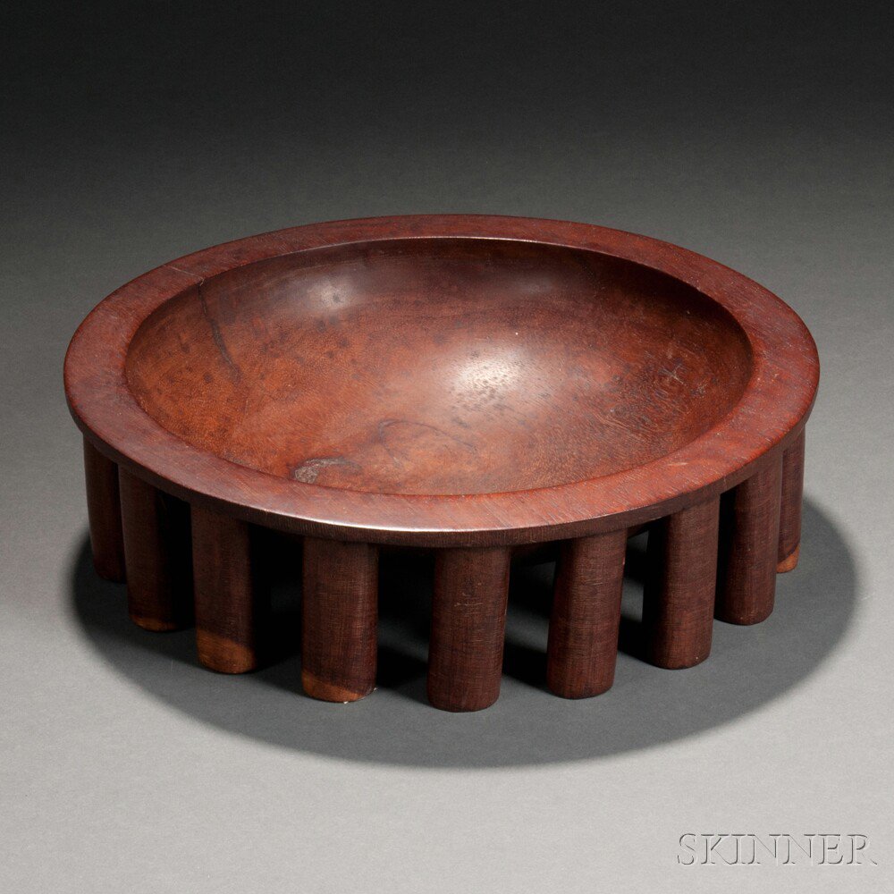 Appraisal: Samoan Island Carved Wood Kava Bowl the round form with