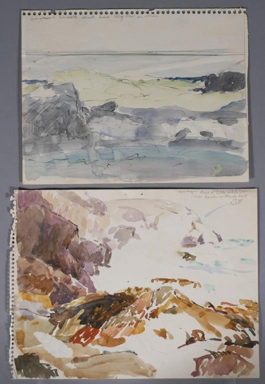 Appraisal: Two watercolor on paper studies by Jay Hall Connaway American