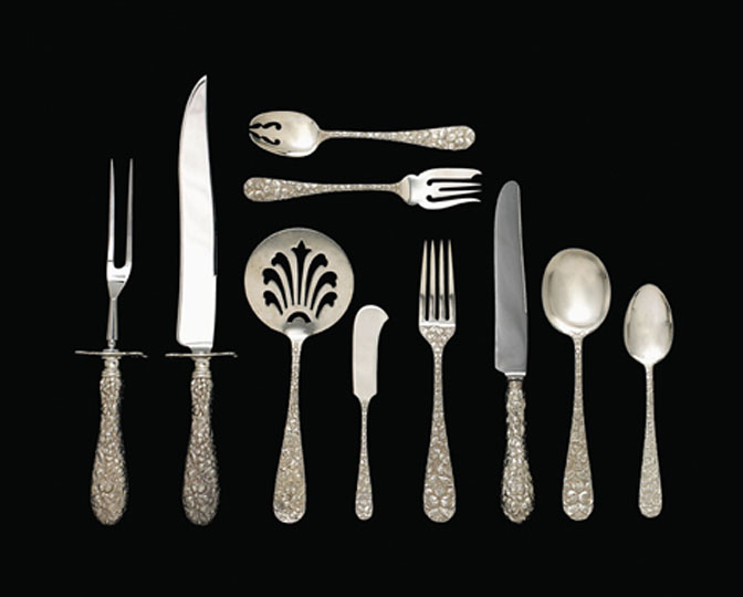 Appraisal: Stieff 'Rose' sterling silver flatware service Comprising dinner knives dinner