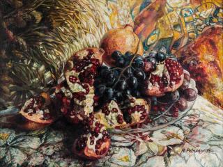 Appraisal: RUDIK PETROSYAN ARMENIAN-AMERICAN B Still Life with Pomegranates oil on