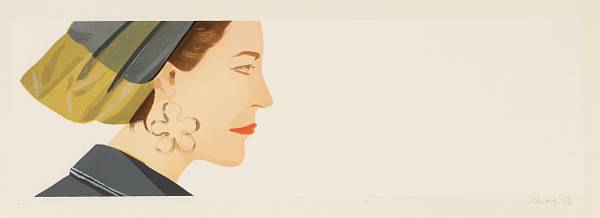 Appraisal: Alex Katz American born Ursula Woodcut printed in colors on