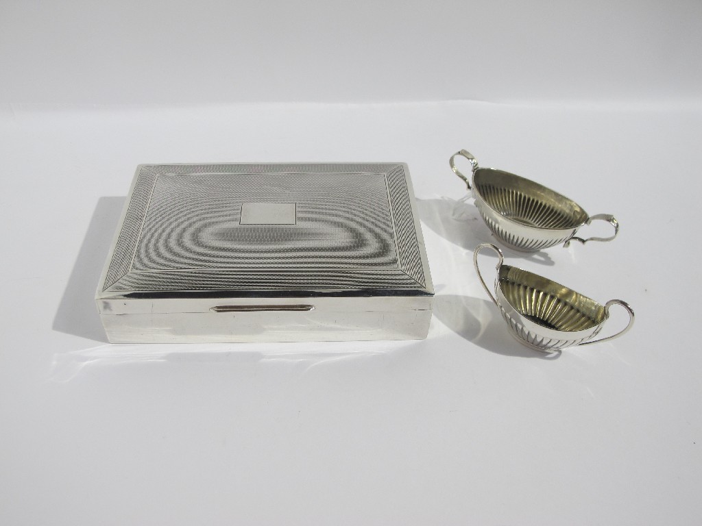 Appraisal: A lot comprising a silver cigarette box Birmingham and two