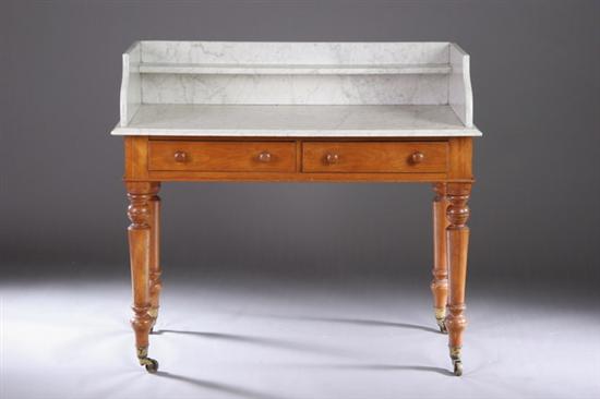 Appraisal: ENGLISH COUNTRY MAPLE WASH STAND th century The rectangular molded-edge