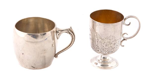 Appraisal: A group of American sterling and plated childs' cups La