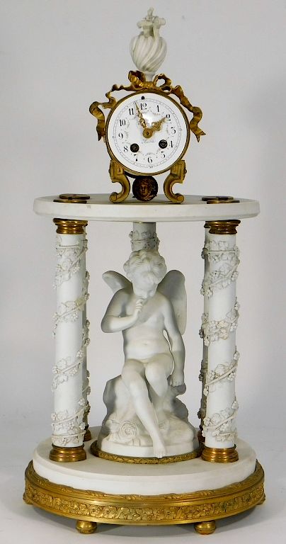 Appraisal: FINE C French LeRoy Paris Parian Ware Clock France Early