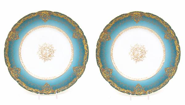 Appraisal: A set of twelve Haviland Limoges gilt heightened plates diameter