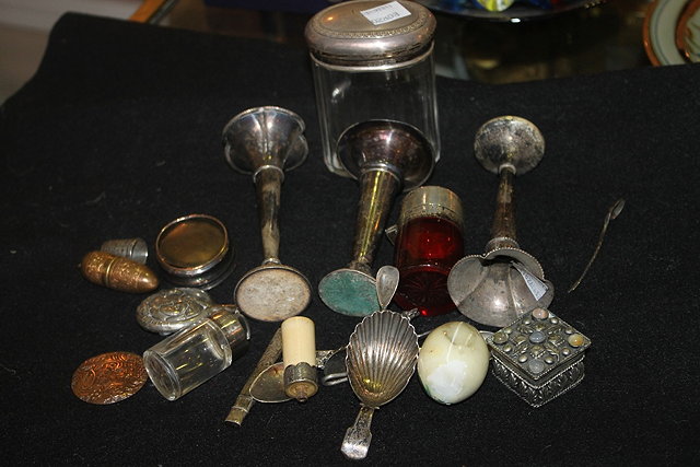 Appraisal: A COLLECTION OF MISCELLANEOUS including two silver rose vases a