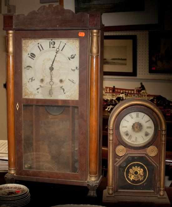 Appraisal: Late Federal regulator mantel clock and a Victorian kitchen clock