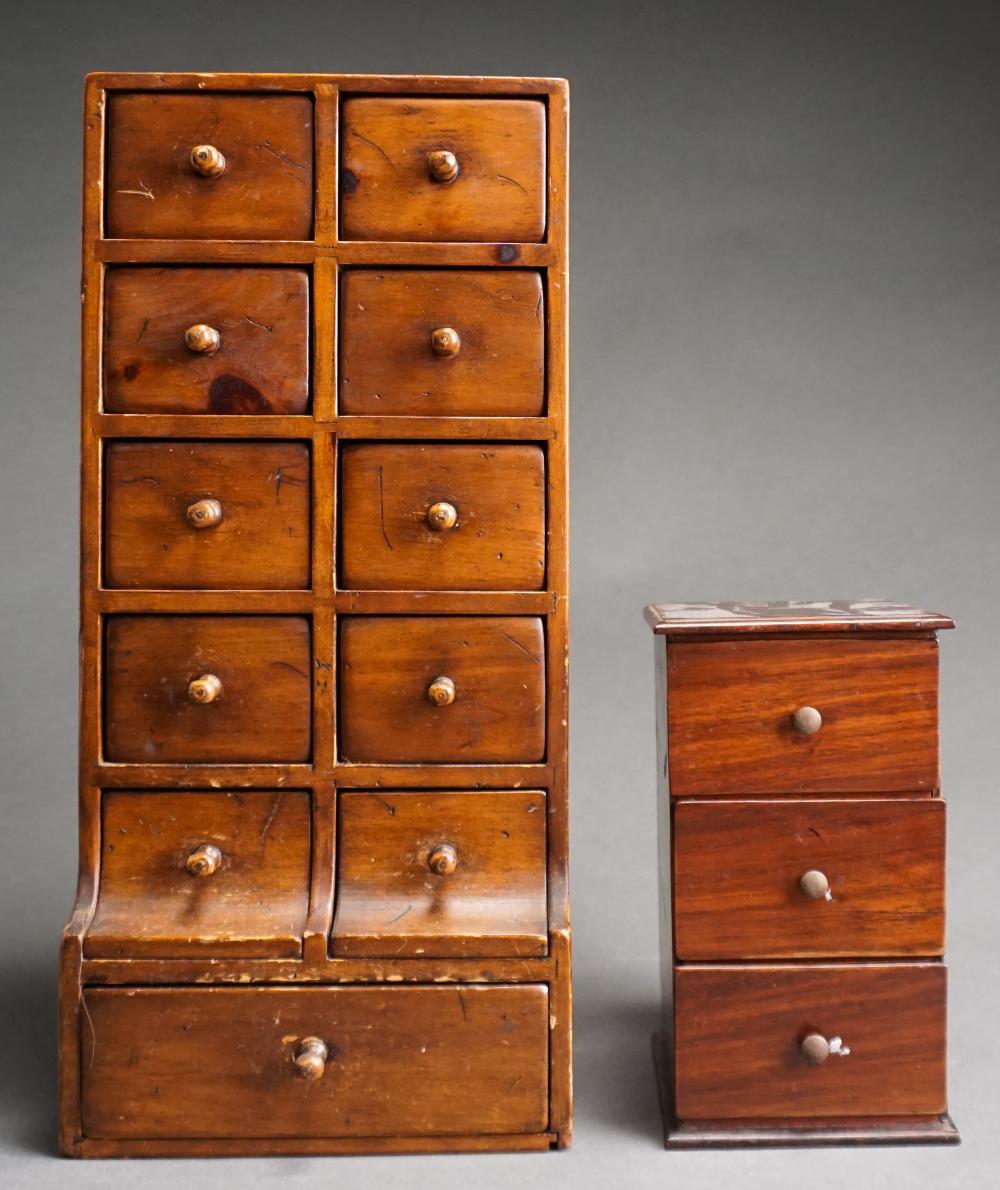 Appraisal: Two Miniature Mahogany Chests of Drawers Larger x x in