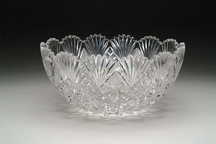 Appraisal: CUT GLASS PUNCHBOWL Wonderful cut glass punchbowl is cut in