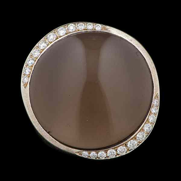 Appraisal: Ippolita Smoky Quartz and Diamond Ring Ippolita sterling silver ring