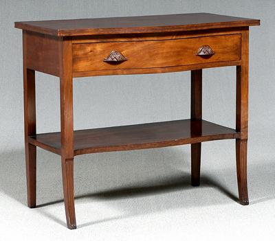 Appraisal: Cuban mahogany server mahogany throughout with serpentine front dovetailed drawer