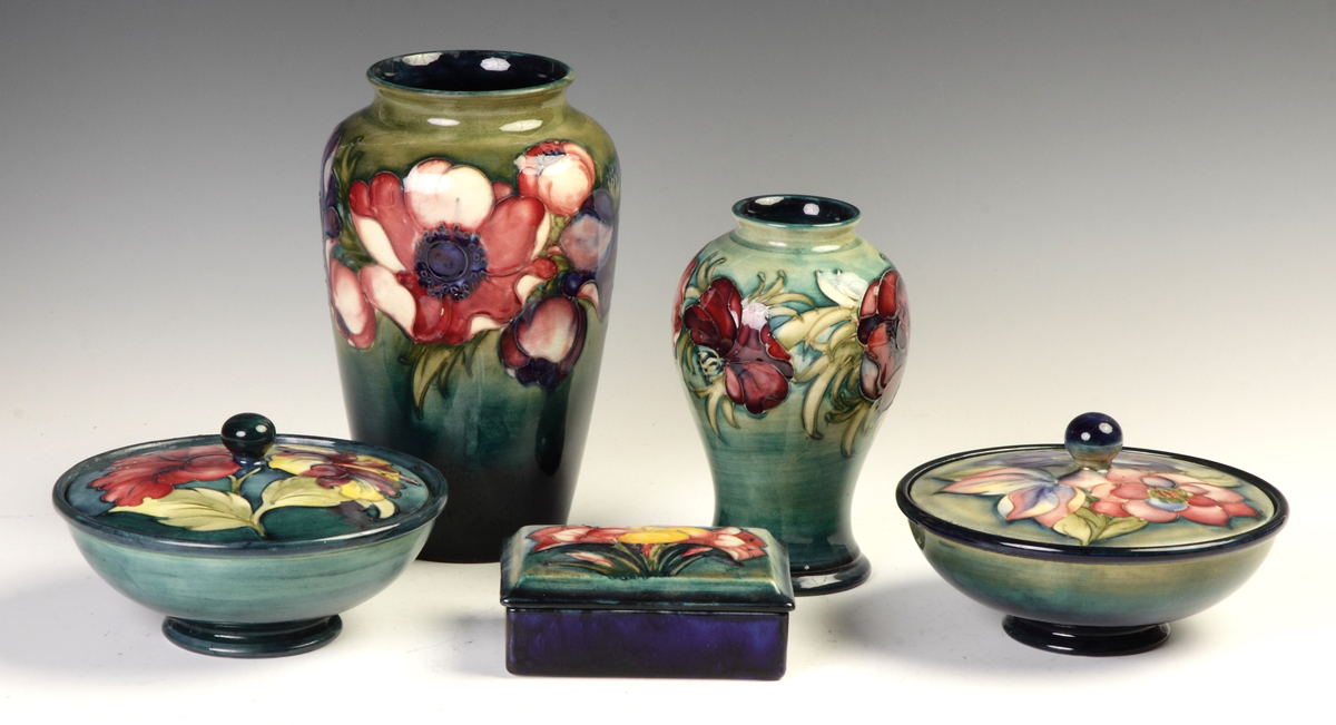 Appraisal: Moorcroft Covered Box - Spring Flowers Sgn