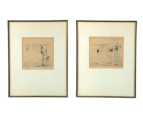 Appraisal: BATHING BEAUTIES BY T F SIMON CZECH - Etchings on