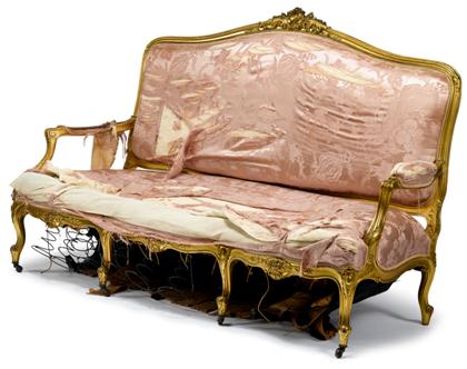 Appraisal: Louis XV-style carved giltwood salon suite -