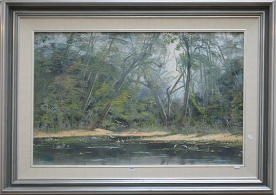 Appraisal: JOHN MILENKOVIC RAINFOREST LAKE OIL ON BOARD X CM JOHN