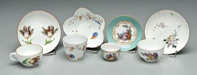 Appraisal: Four Meissen cups and saucers Asian style decoration with birds