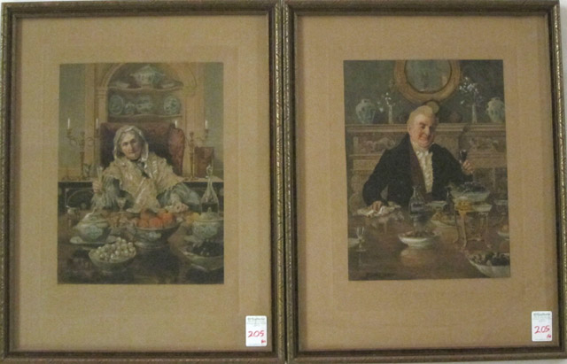 Appraisal: WILLIAM HENRY BOUCHER TWO HAND COLORED ETCHINGS British - Titled