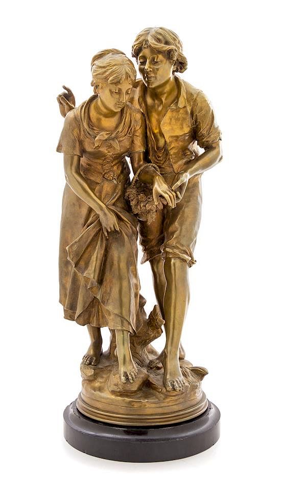 Appraisal: After Leon Gregoire th Century Peasant Couple After Leon Gregoire