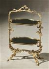 Appraisal: Louis XV Style Ormolu Two-Tier Pivoting Mirrored Serving Stand Early