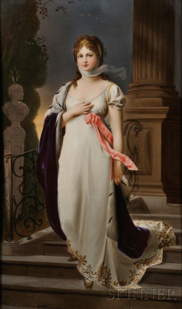 Appraisal: Hand-painted KPM Porcelain Plaque Depicting Queen Louise of Prussia Dresden