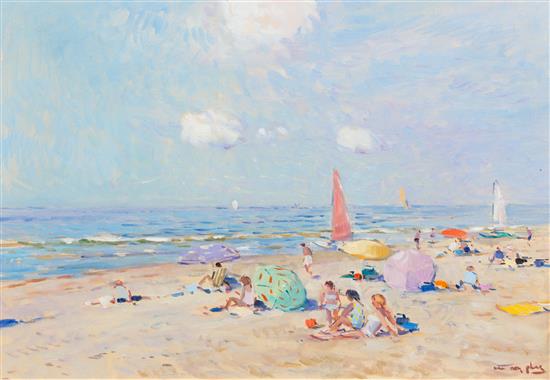 Appraisal: Sale Lot Niek van der Plas Dutch b Beach oil