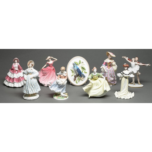 Appraisal: Seven Royal Doulton Royal Worcester and Coalport figures of young