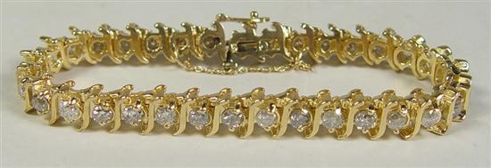 Appraisal: k Yellow Gold Diamond Bracelet k yellow gold carat approximate