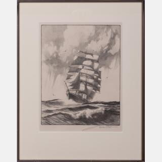 Appraisal: Gordon Grant - Mid-Ocean Lithograph Signed lower right in pencil