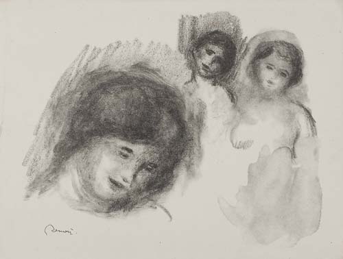 Appraisal: PIERRE-AUGUSTE RENOIR La Pierre au Trois Croquis Lithograph x mm